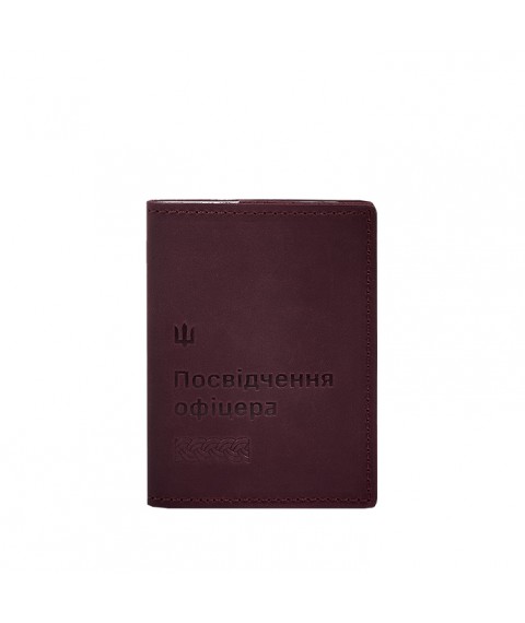 Leather cover for officer's ID 9.2 burgundy Crazy Horse