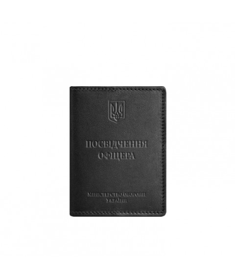 Leather cover for officer's ID 9.0 Black