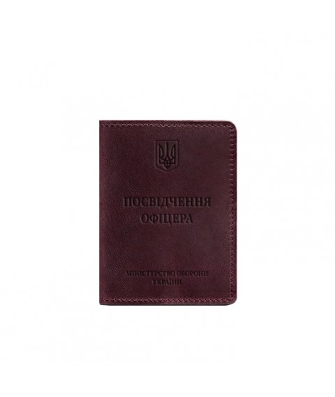 Leather cover for officer's ID 9.0 burgundy Crazy Horse