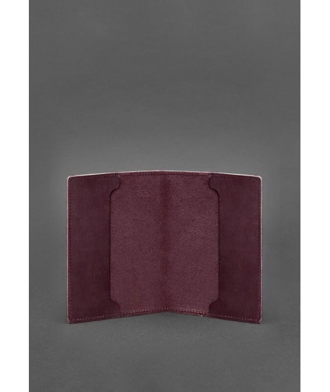 Leather cover for officer's ID 9.0 burgundy Crazy Horse