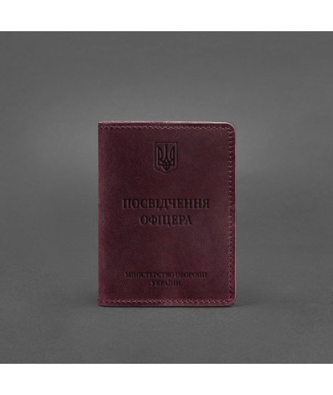 Leather cover for officer's ID 9.0 burgundy Crazy Horse