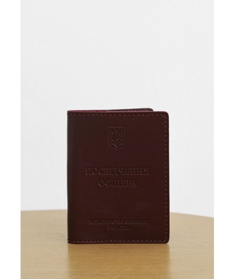 Leather cover for officer ID 9.0 burgundy