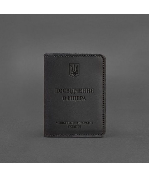 Leather cover for officer's ID 9.0 black Crazy Horse