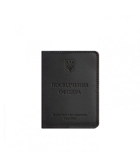 Leather cover for officer's ID 9.0 black Crazy Horse