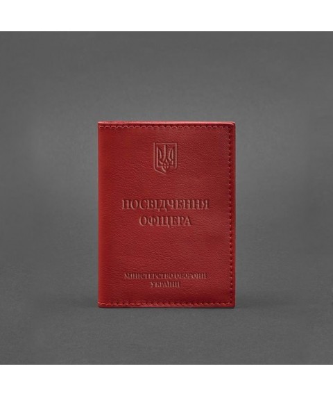 Шкіряна обкладинка для посвідчення офіцера 9.0 червона