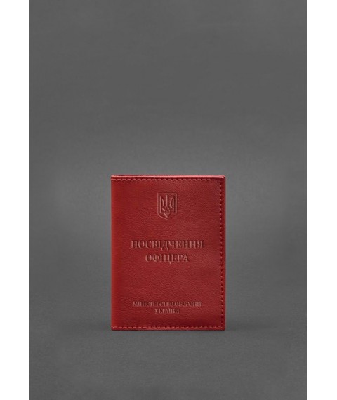 Шкіряна обкладинка для посвідчення офіцера 9.0 червона