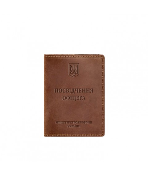 Leather cover for officer's ID 9.0 light brown Crazy Horse