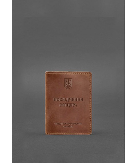 Leather cover for officer's ID 9.0 light brown Crazy Horse