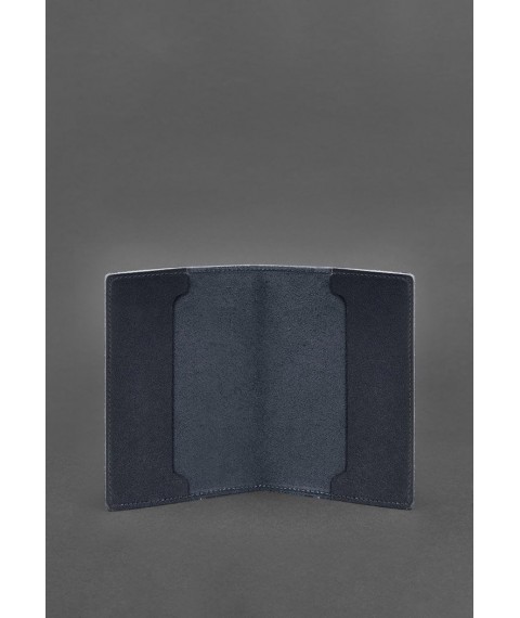 Leather cover for officer ID 9.0 dark blue