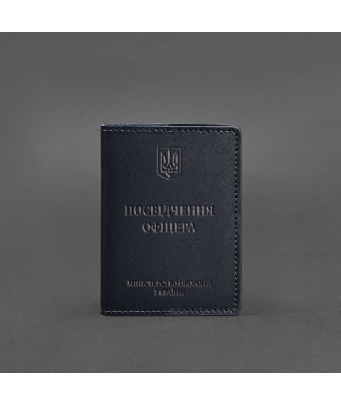 Leather cover for officer ID 9.0 dark blue