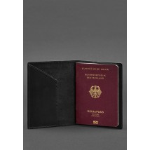 Leather passport cover with the coat of arms of Germany black Crazy Horse