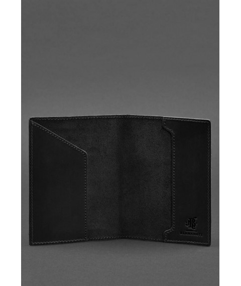 Leather passport cover with the coat of arms of Germany black Crazy Horse