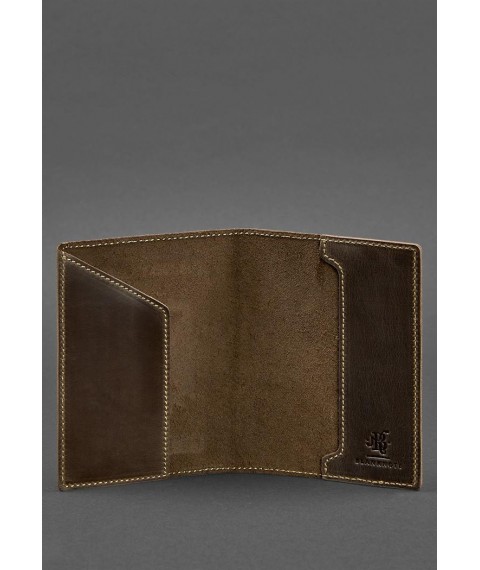 Leather passport cover with the coat of arms of Germany dark brown Crazy Horse