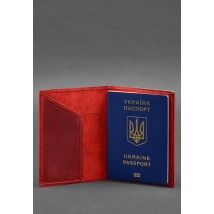 Leather passport cover with a map of Ukraine coral Crazy Horse