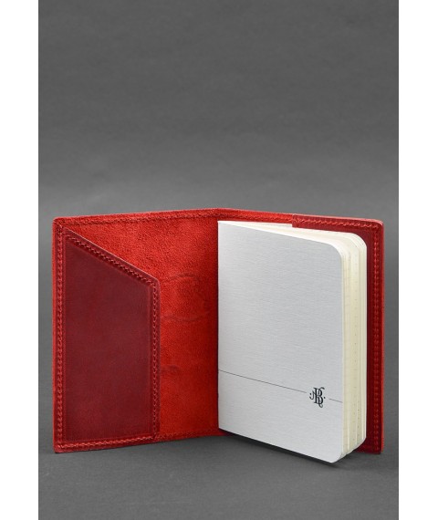 Leather passport cover with a map of Ukraine coral Crazy Horse