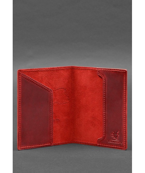 Leather passport cover with a map of Ukraine coral Crazy Horse