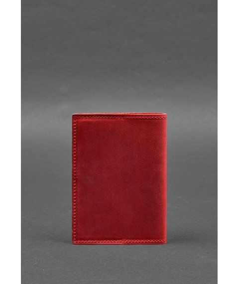 Leather passport cover with a map of Ukraine coral Crazy Horse