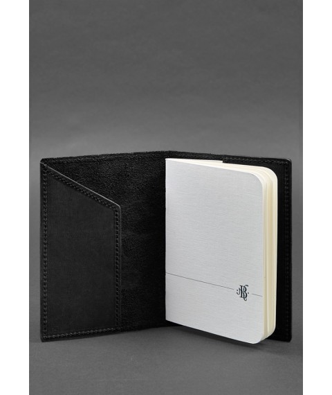 Leather passport cover with a map of Ukraine black Crazy Horse