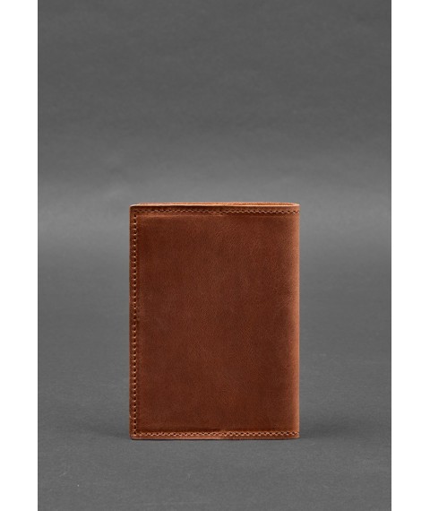 Leather passport cover with a map of Ukraine light brown Crazy Horse