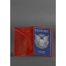 Coral leather passport cover with American coat of arms