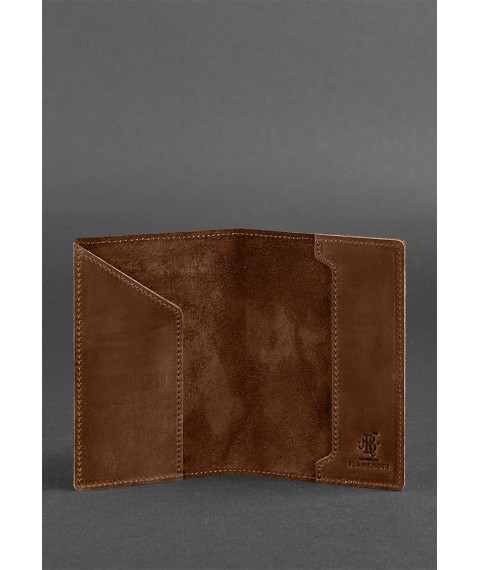 Leather passport cover with American coat of arms, light brown