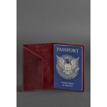 Шкіряна обкладинка для паспорта з американським гербом бордова