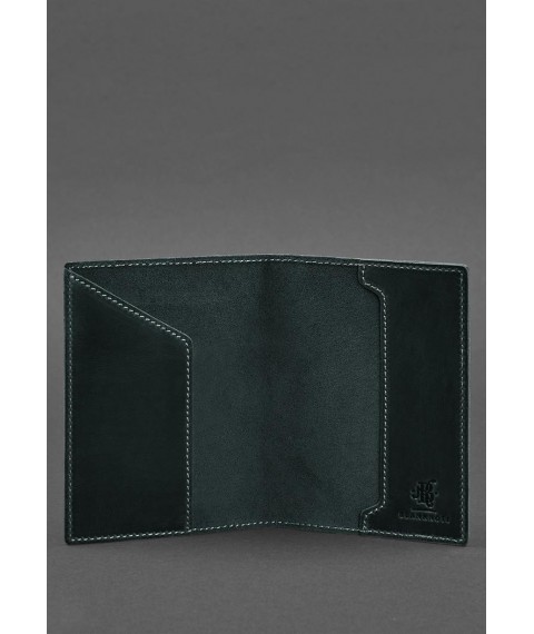 Leather passport cover with the Austrian coat of arms, green Crazy Horse