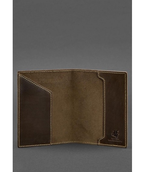 Leather passport cover with the Austrian coat of arms dark brown Crazy Horse