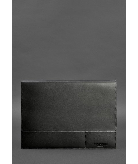 Leather document folder A4 (with magnets) black