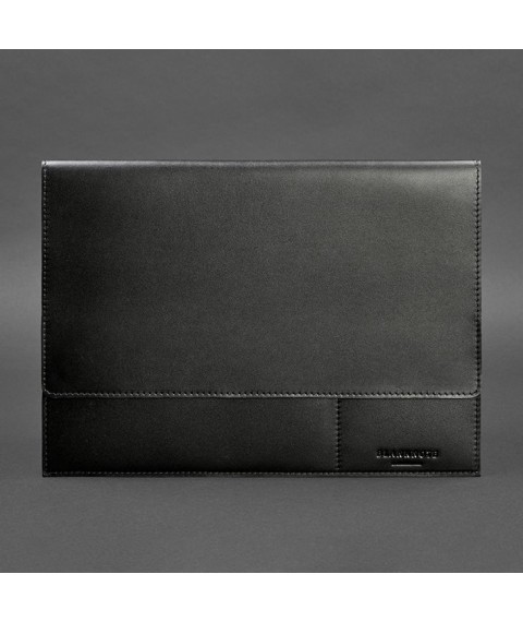 Leather document folder A4 (with magnets) black