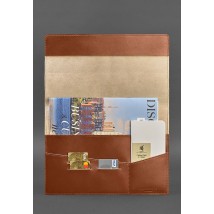 Leather document folder A4 (with magnets) light brown