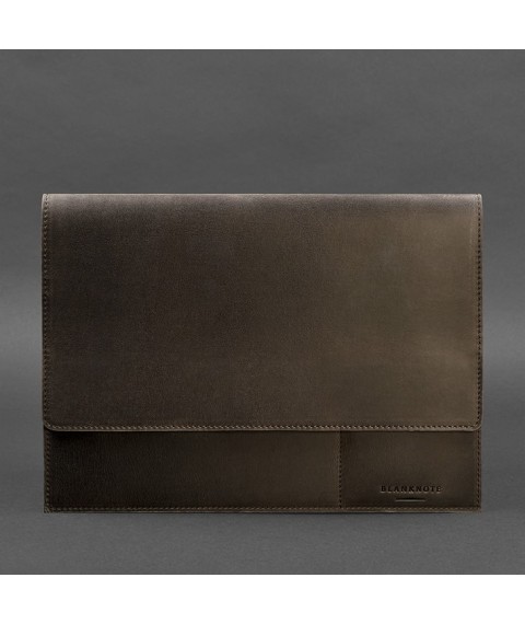 Leather document folder A4 (with magnets) dark brown Crazy Horse