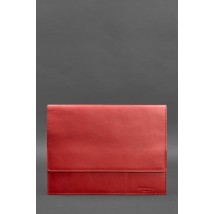 Leather document folder A4 (with magnets) red