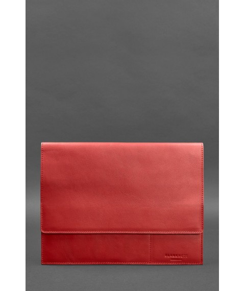 Leather document folder A4 (with magnets) red