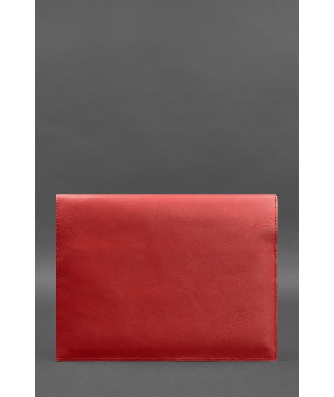 Leather document folder A4 (with magnets) red
