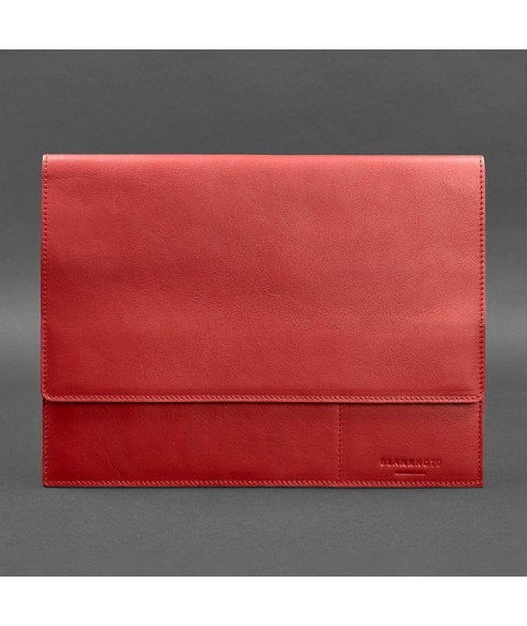 Leather document folder A4 (with magnets) red
