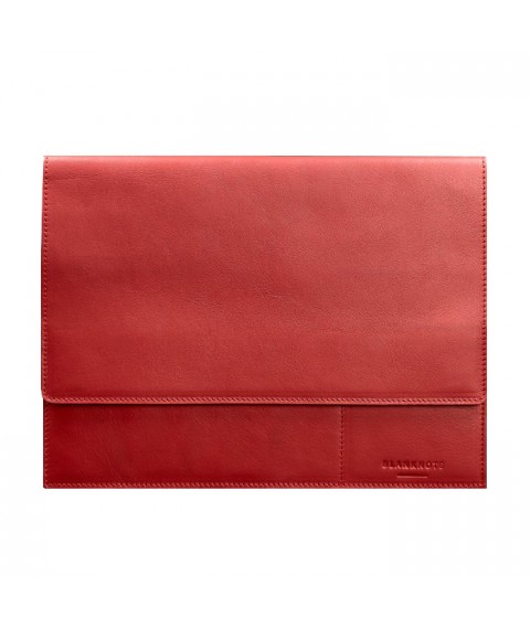 Leather document folder A4 (with magnets) red