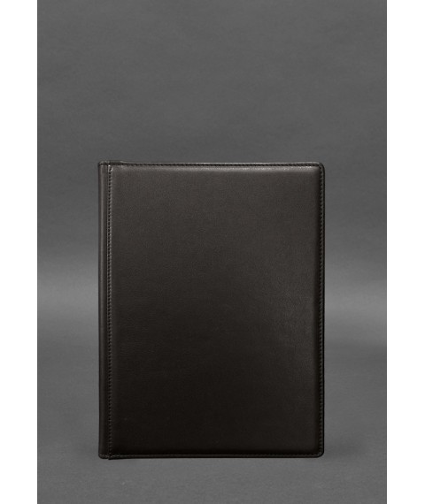 Leather document folder for signature, dark brown