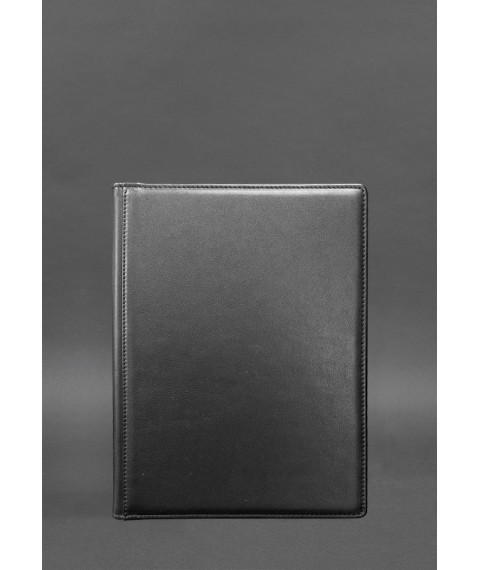 Leather folder for documents for signature, black