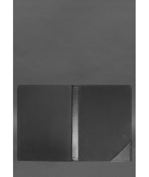 Leather folder for documents for signature, black