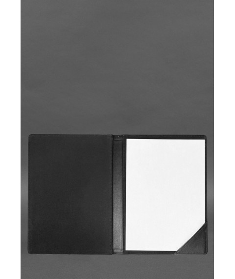Leather folder for documents for signature, black