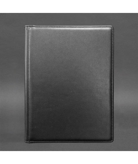 Leather folder for documents for signature, black