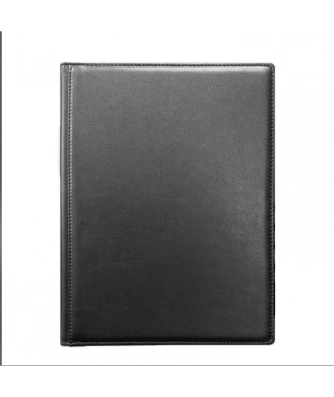 Leather folder for documents for signature, black