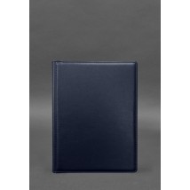 Leather document folder for signature, dark blue