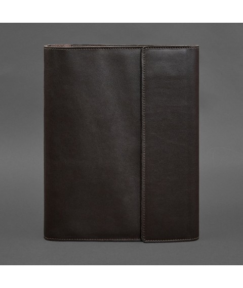 Leather document folder "Family" A4 on a segregator with files, dark brown