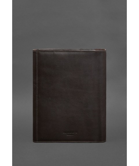 Leather document folder "Family" A4 on a segregator with files, dark brown