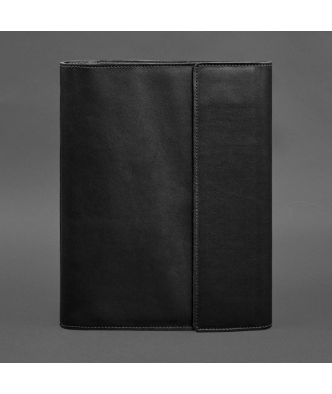Leather document folder "Family" A4 on a segregator with files, black
