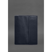 Leather document folder "Family" A4 on a segregator with files, dark blue