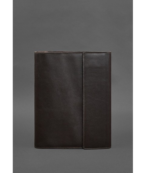 Leather document folder "Family" A4 dark brown