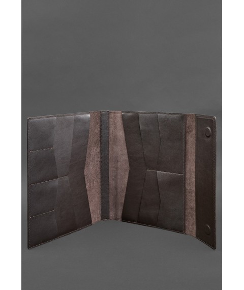Leather document folder "Family" A4 dark brown